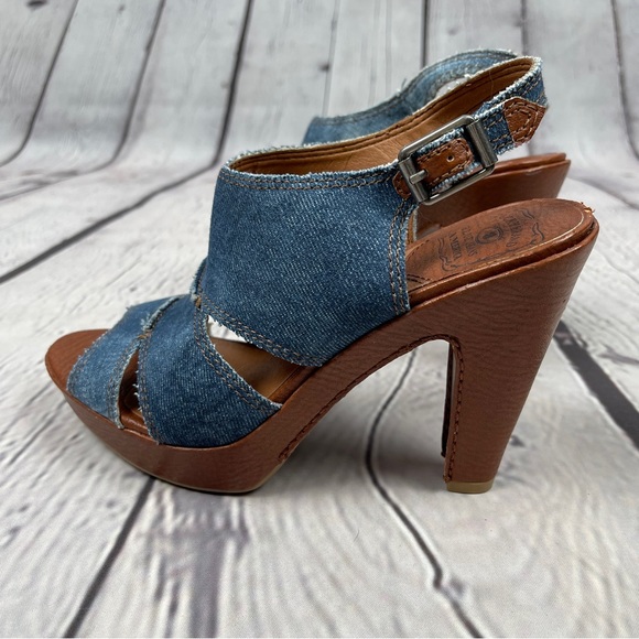 LUCKY BRAND Peggy Y2K denim platform chunky heel open toe shoes NWT, size 7 - Picture 7 of 12